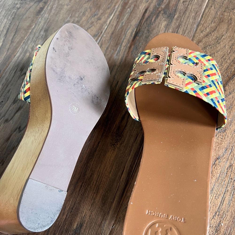 Tory Burch Multicolor Woven Platform Sandals - Picture 6 of 8